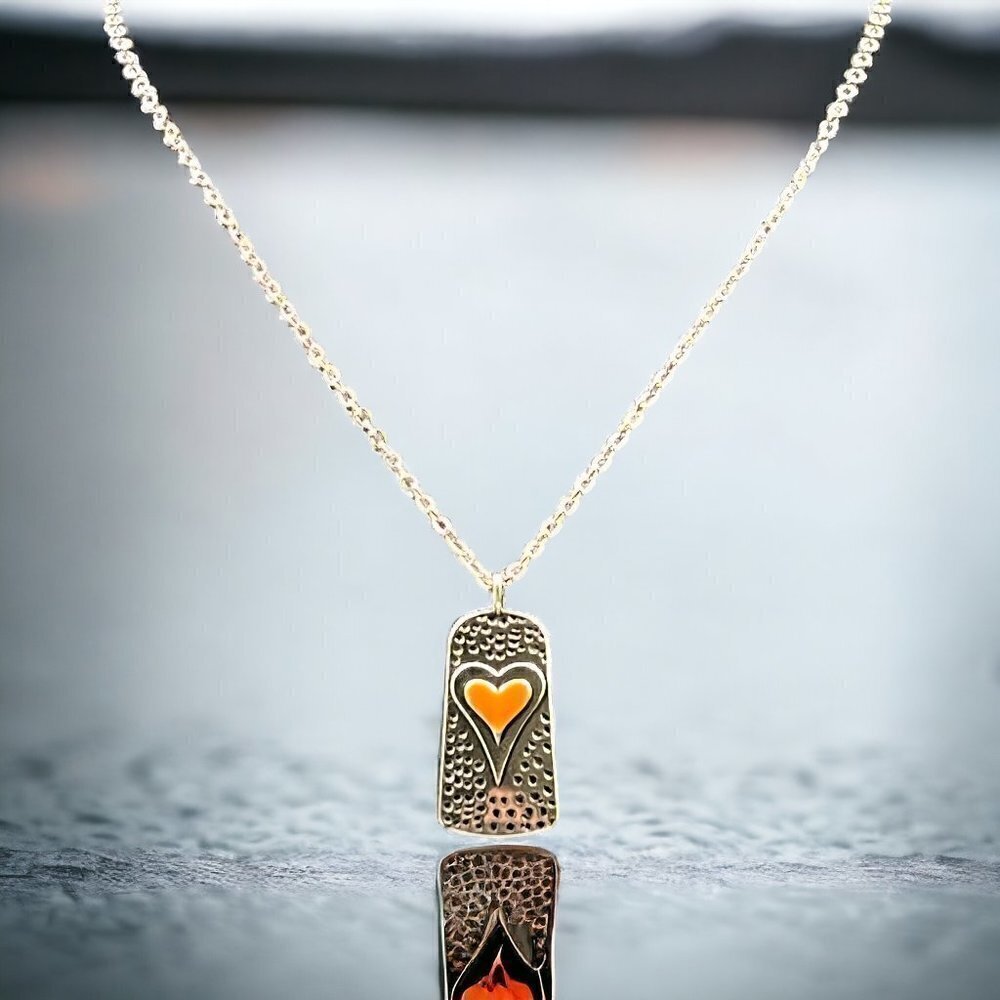 Silver Heart Necklace 18" | Minimalist Pendant - Picture 3 of 4